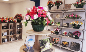 boutique de fleurs et plaques